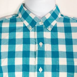 Bonobos Medium blue and white checked slim shirt